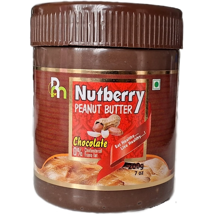 Nutberry Peanut Butter chocolate creamy + crunchy combo pack of 2 200gm jar (regular, 200gm) | Vegan | Cholesterol Free | No Hydrogenated Oil | Zero Trans-Fat