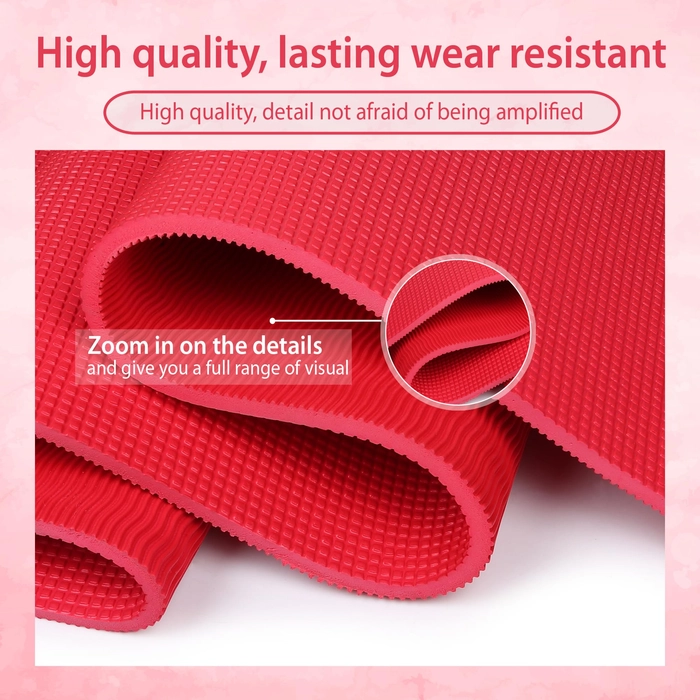 Quick Shel Extra Thick 8mm Thickness Yoga mats Exercise Mat Anti-Skid Water/Dirt Proof Lightweight easy to Carry for home and gym workouts for men women children with Carry Strap (Red) (2fts x 6fts)