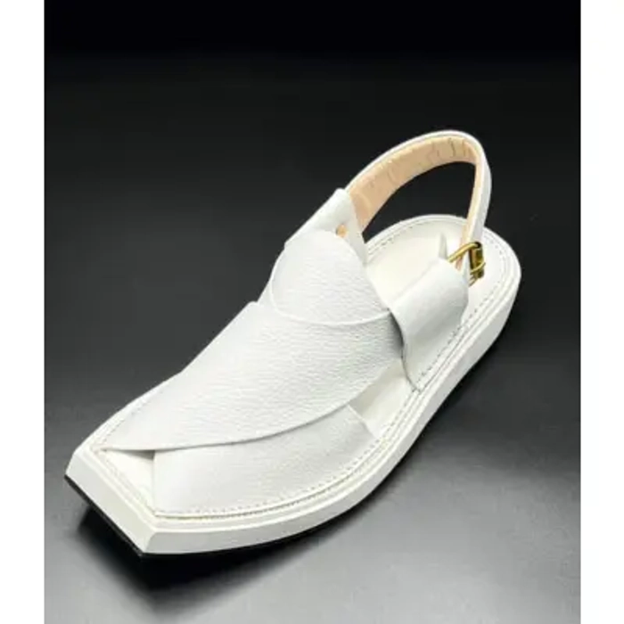 Premium White Kaptan Chappal Double Sole