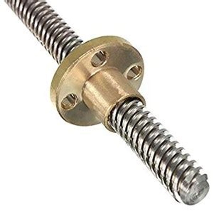 500mm Trapezoidal 4 Start Lead Screw 8mm Thread 2mm Pitch Lead Screw with Copper Nut