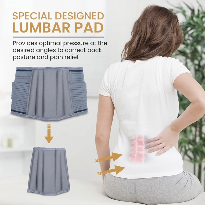 Lumbar Lower Back Pain Relief Support Belt for Back Pain Relief for Men and Women, with Adjustable Straps (UNIVERSAL)