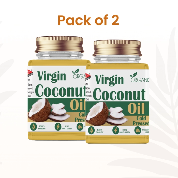 Premium Virgin Coconut Oil - 100% Pure & Cold-Pressed, Organic, Unrefined for Cooking, Skincare, Hair Care & More - 200 ml