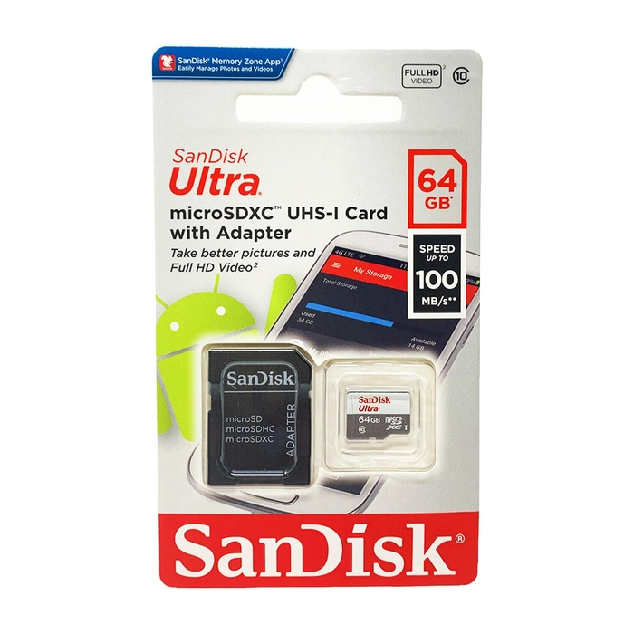 Micro SDXC USH-I 64GB Class 10 Memory Card