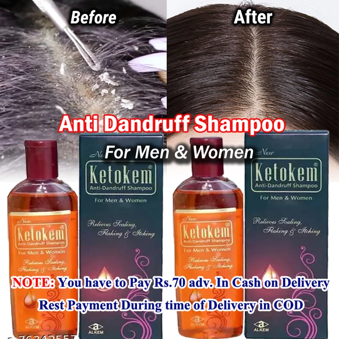 Ketokem- Anti Dandruff Shampoo for Men & Women manufactured by Alkem- Pack of 2
