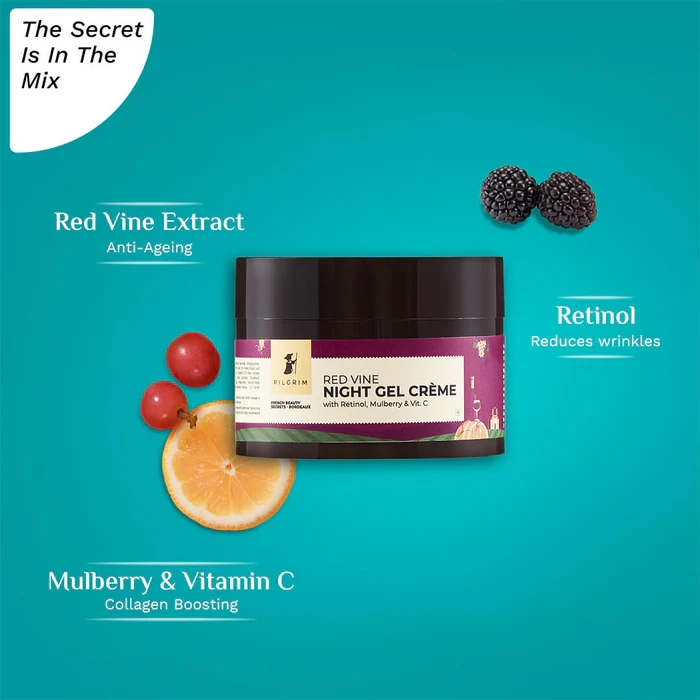 Red Vine Night Gel Crème with Retinol, Mulberry & Vit. C