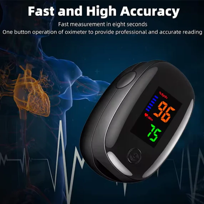 LED FINGER PULSE OXIMETER BLOOD OXYGEN HEART RATE MONITOR