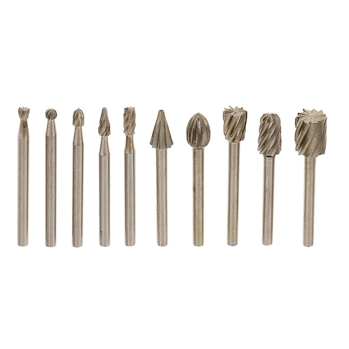 10 PIECES DIAMOND BURR BITS DRILL KIT FOR ENGRAVING CARVING ROTARY TOOL SET