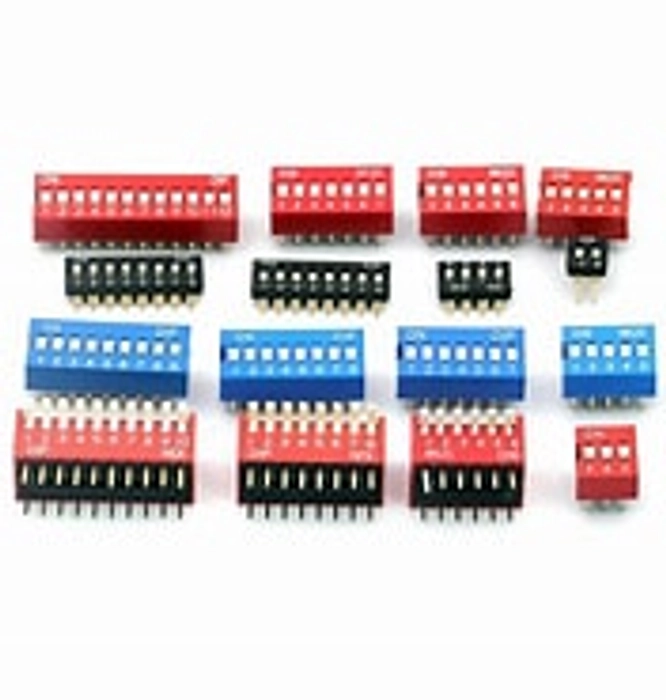 2.54mm Pitch 8 Way DIP Slide Switch (Pack of 3)