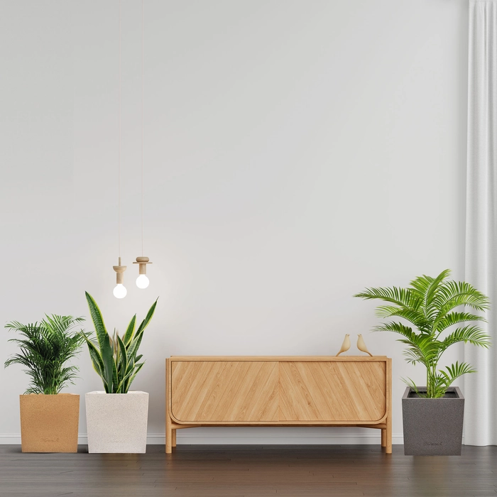 Kyvos - 12" x 12" Planter | Marble Look, Unbreakable, UV Resilient | Evergreeness India