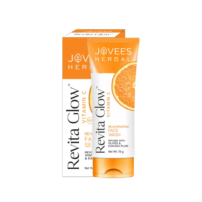 Jovees Revita Glow Vitamin C Face Wash With Olives & Kakadu Plum For Hyperpigmentation and Uneven Skin Tone 75G