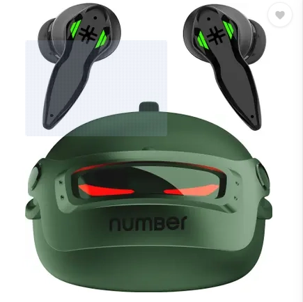 Number Super Buds Pro GT9 Helmet MEMS ENC Gaming TWS, 48 Hrs Battery, 40ms Low Latency Bluetooth  (Army Green, True Wireless)