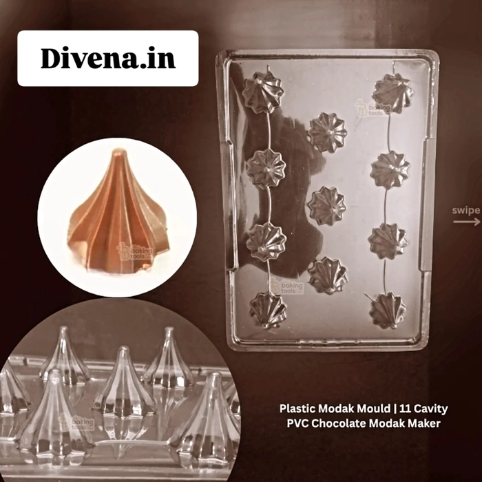 11 Cavity Plastic Chocolate Modak Mold Cake Decoration
