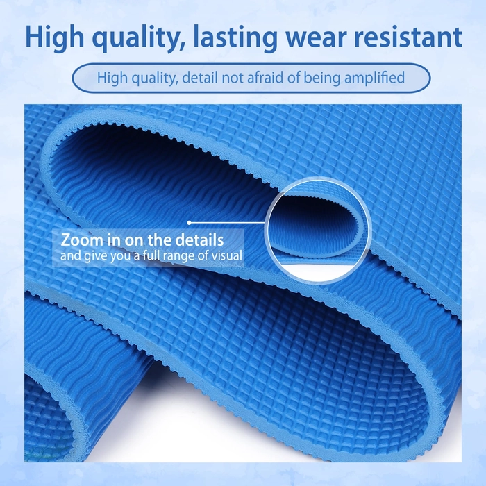 Quick Shel Extra Thick 10mm Thickness Yoga mats Exercise Mat Anti-Skid Water/Dirt Proof Lightweight easy to Carry for home and gym workouts for men women children with Carry Strap (Blue) (2fts x 6fts)