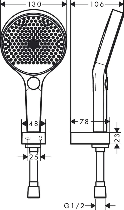 hansgrohe Rainfinity Ensemble support mural et douchette 130 3 jet avec flexible de douche 160 cm, chromé