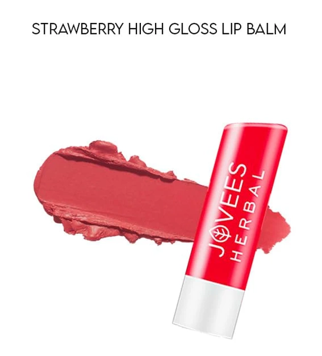 Jovees Strawberry High Gloss Lip Balm With Vit.E for soft Lips