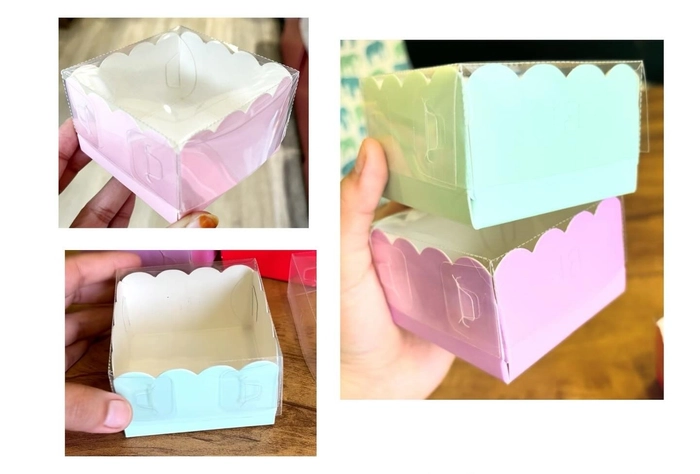 Single Brownie/Donut Box Green/Blue/Pink