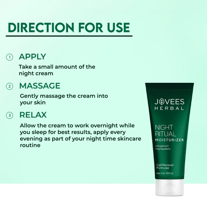 Jovees Night Ritual Moisturizer | Prevents Dark Spots | Reduces Fine Line | Skin Renewal & Rejuvenation