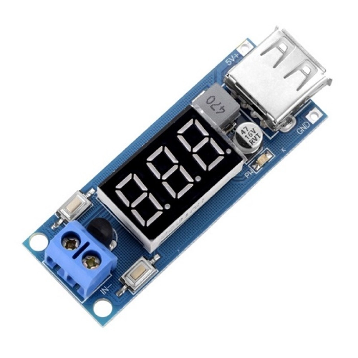 DC-DC 4.5-40V To 5V 2A USB Charger Step down Converter Voltmeter Module