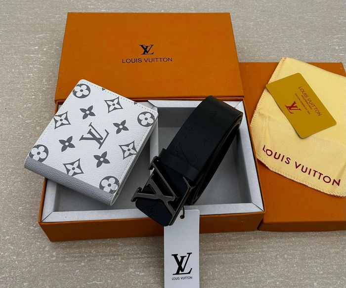 LOUIS VUITTON Wallet & Belt Combo