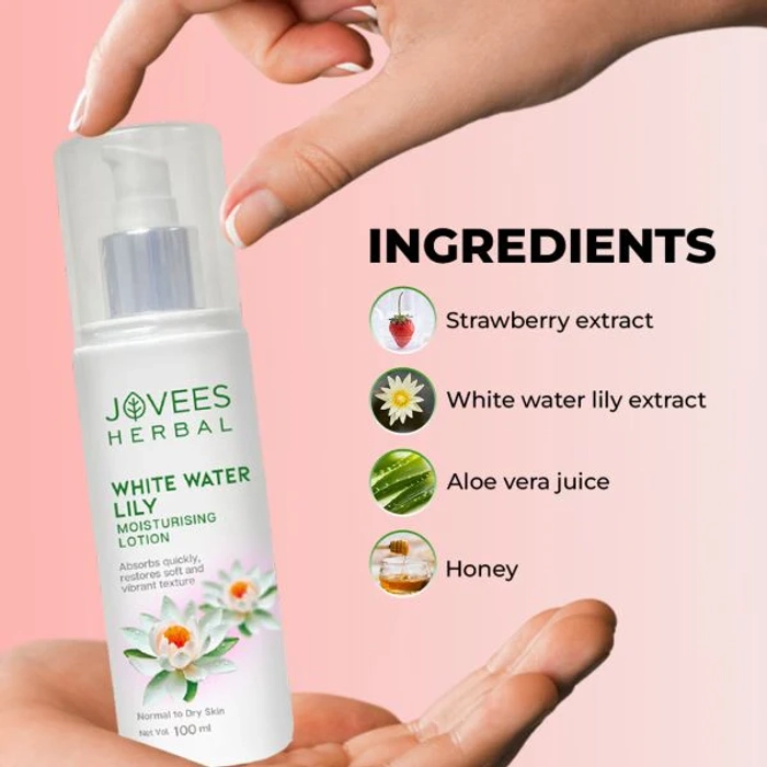 Jovees White Water Lily Moisturizing Lotion | Lightweight & Non-Sticky