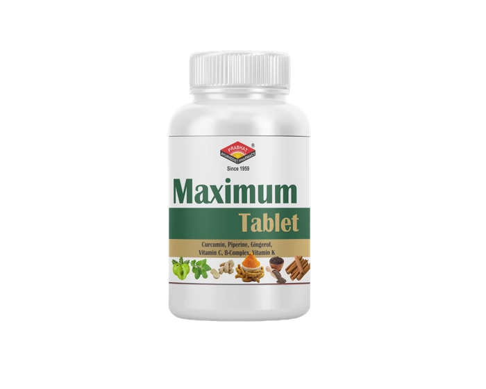 Maximum Tablet | Immunity Booster | Curcumin, Piperine, Vitamin C, B-Complex | (Pack of 60 Tablets)