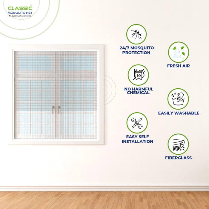 Classic Mosquito Net Window Mosquito Net 120 GSM Fiberglass - Cream