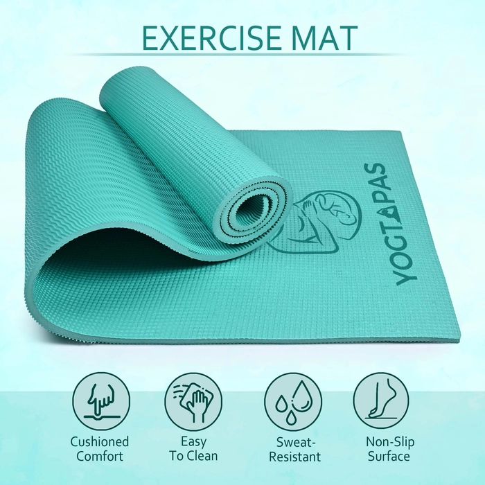 YOGTAPAS EVA +TPE Prenatal Yoga Mat for Pregnant Women 8mm Thick Anti-Skid, Water/Dirt Proof, Lightweight Exercise Mat Home Exercise Fitness | Textured Surface | Color - Army Green | 2x6ft Size