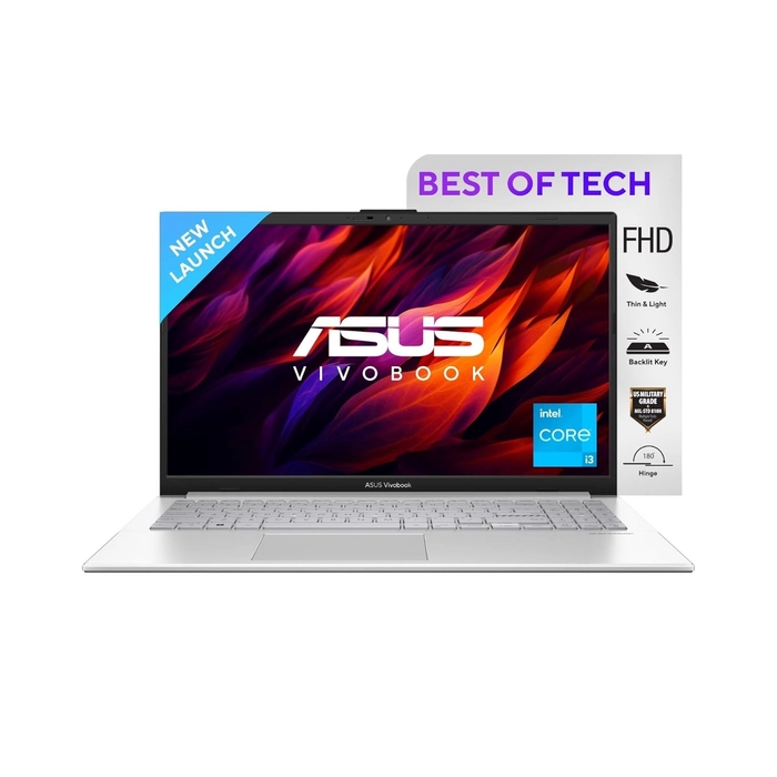 ASUS Vivobook Go 15 (2025), Intel Core i3-N305, 8GB RAM, 512GB SSD, FHD, 15.6"/39.62cm, Windows 11, MS Office 2021, Silver, 1.63KG, E1504GA-NJ321WS, Integrated Graphics, Backlit KB, Thin&Light Laptop