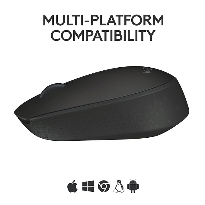 Logitech B170 Wireless Mouse with USB Receiver,(Black)