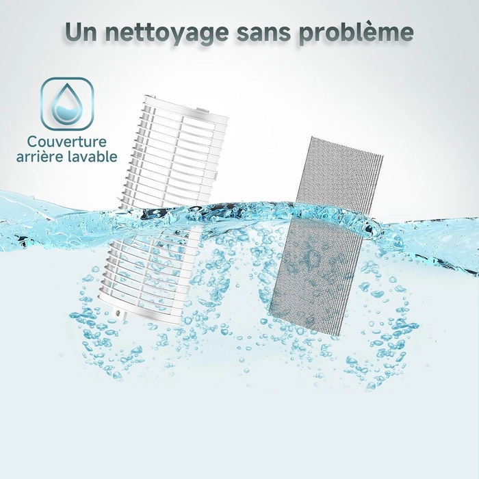 Climatiseur Mobile 5 en 1- Climatisation Portable Silencieux,Rafraichisseur d'air,Faible Conso,4 Vitesses 2 Modes de Pulvérisation,700ml,Télécommande pour Chambre,Bureau,Cuisine [Classe énergétique A+