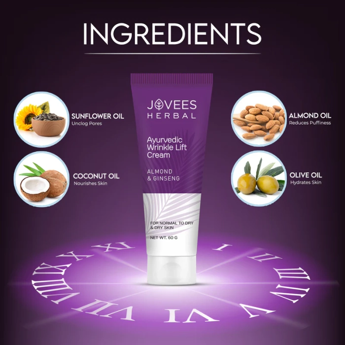 Jovees Almond & Ginseng Wrinkle Lift Face Cream | Anti-Wrinkle