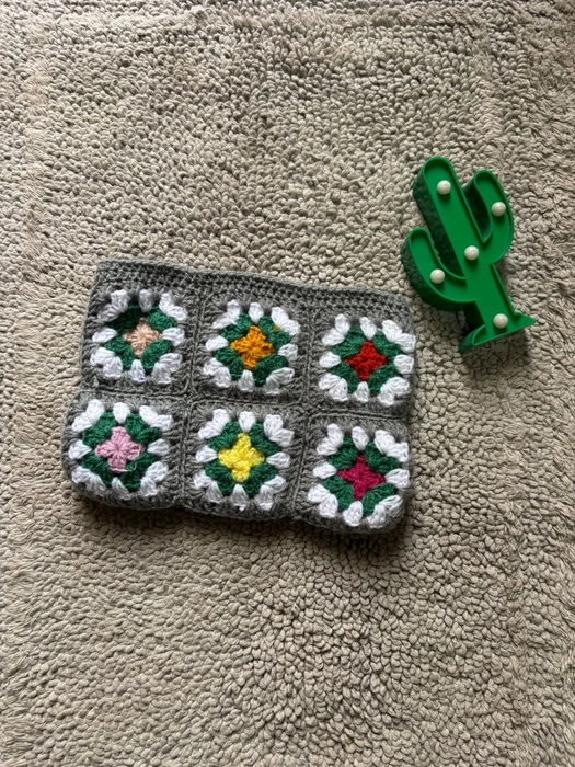 Rainbow Crochet Hand Pouch Small