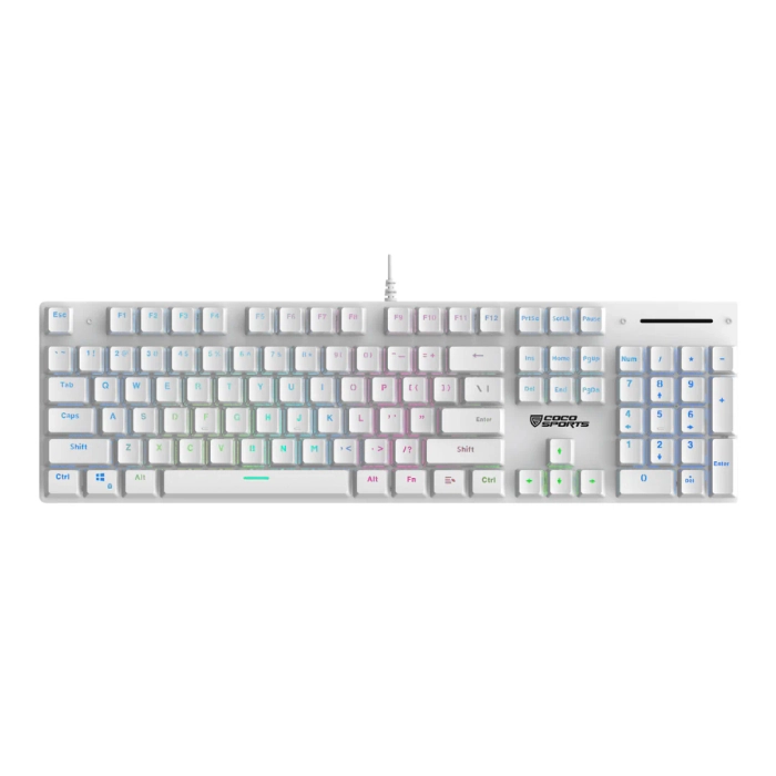 Coco Hurricane Mechanical Gaming Keyboard | 104 Keys | Red Outemu Switches | Rainbow Backlight (8 Modes) | Metal Top | 25-Key Anti-Ghosting | Wired USB | 2 Years Warranty