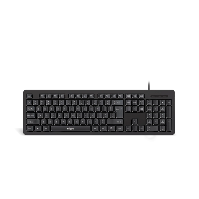 FINGERS FabClicks Wired USB Keyboard – Sleek, Durable & Comfortable Typing Companion