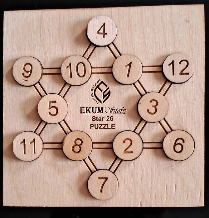 Star 26 Puzzle |Intelligent Math Puzzle | For All Ages| Engaging game  |2 in 1 Math Puzzle