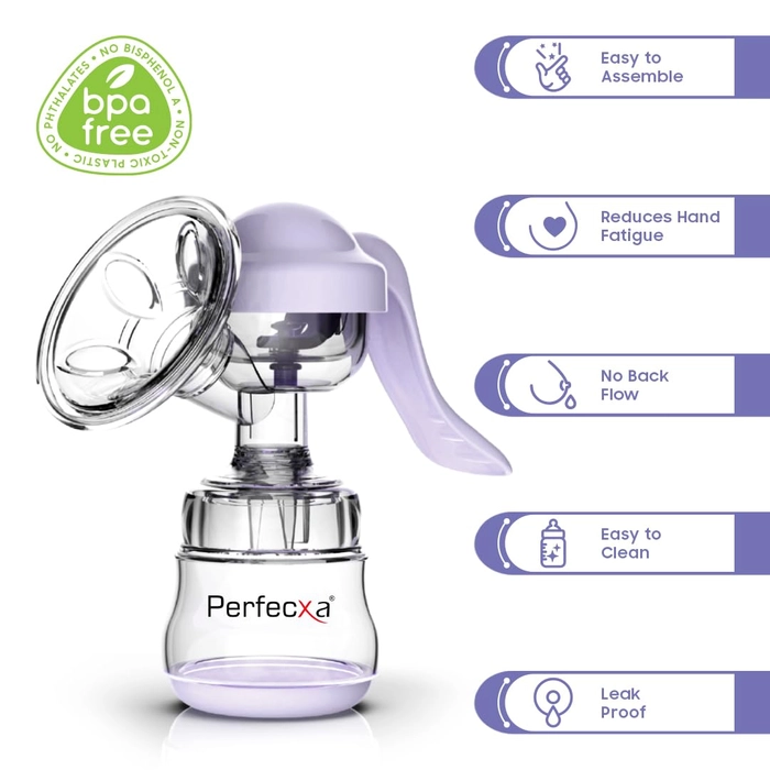 Perfecxa Manual Breast Pump Gentle & Easy to Operate | BPA Free