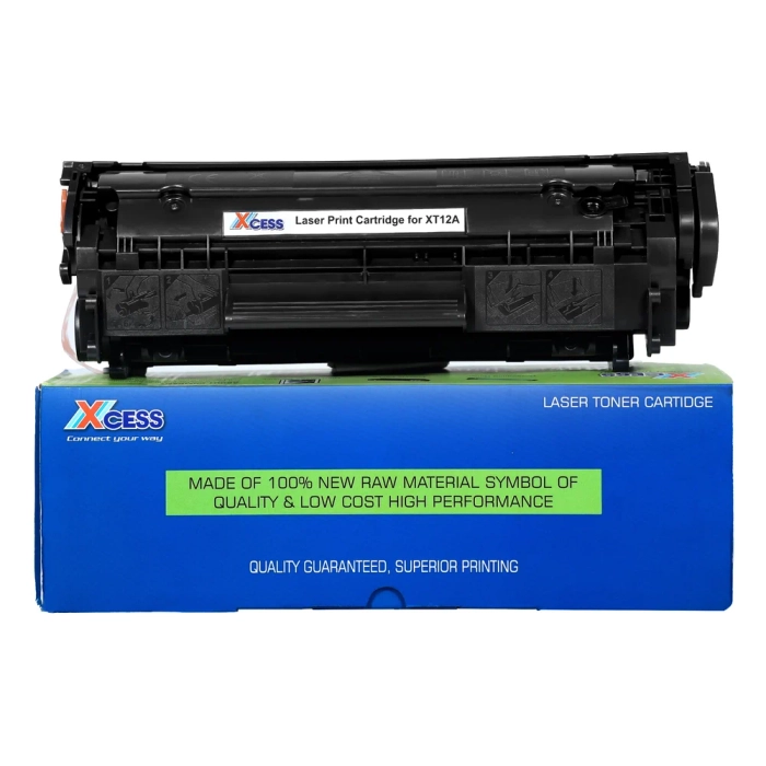 Xcess IXT12A Laser Toner Cartridge – Black | Page Yield: Up to 1500 Pages | Easy To Refill