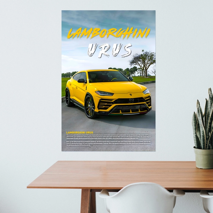 Lamborghini Urus Yellow Car Posters Poster World