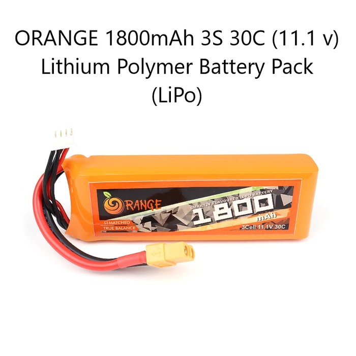 ORANGE 1800mAh 3S 40C (11.1 v) Lithium Polymer Battery Pack (LiPo)