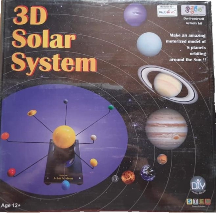 3D Solar System | Motorized Model 8 planets orbiting around the sun |  Science DIY Activity Kit | For Age 12+