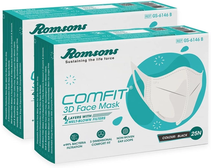 Romsons Comfit 3D Face Mask -Pack of 25