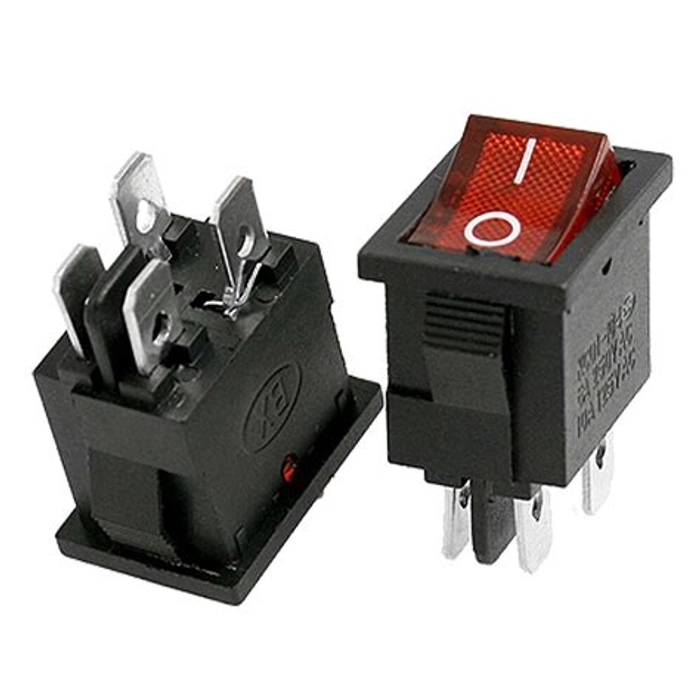 6A 250V DPST ON-OFF Rocker Switch