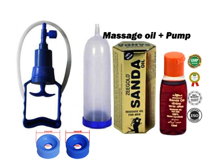 Penile Enlargement Pump with Massage Oil- For enhancement and increase blood circulation in Penile organ