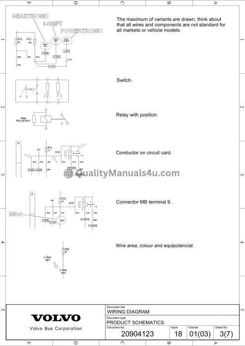 Volvo B9r Wiring Diagram Manual Chassis No 173812 174856