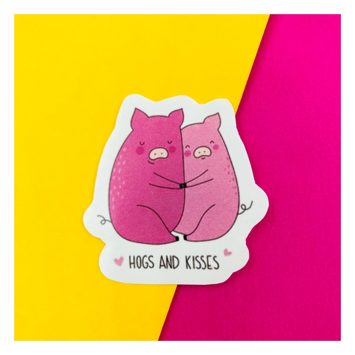 Piggy hugs and kisses sticker