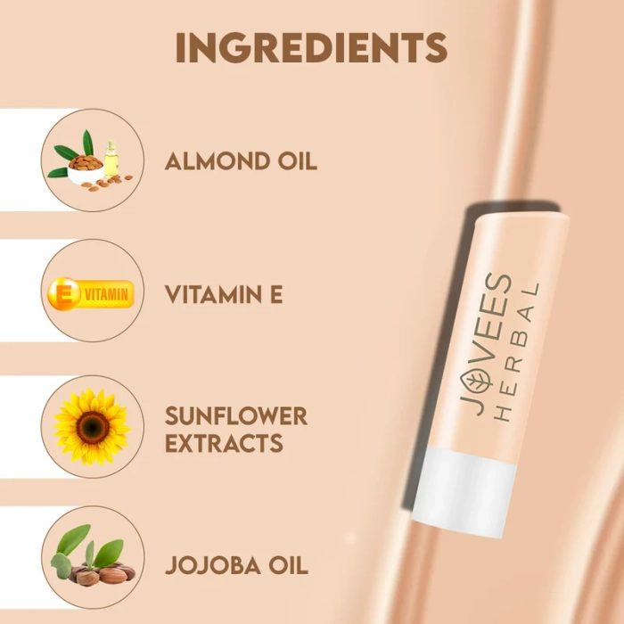 Jovees Vitamin E Lip Balm | SPF 15 | Hydrates and Rejuvenates Dry Lips