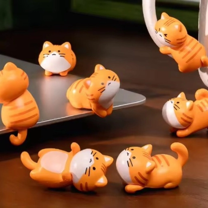 Orange Cats Playing Set of 6