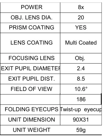 TELESCOPE/MONOCULAR 8X-20