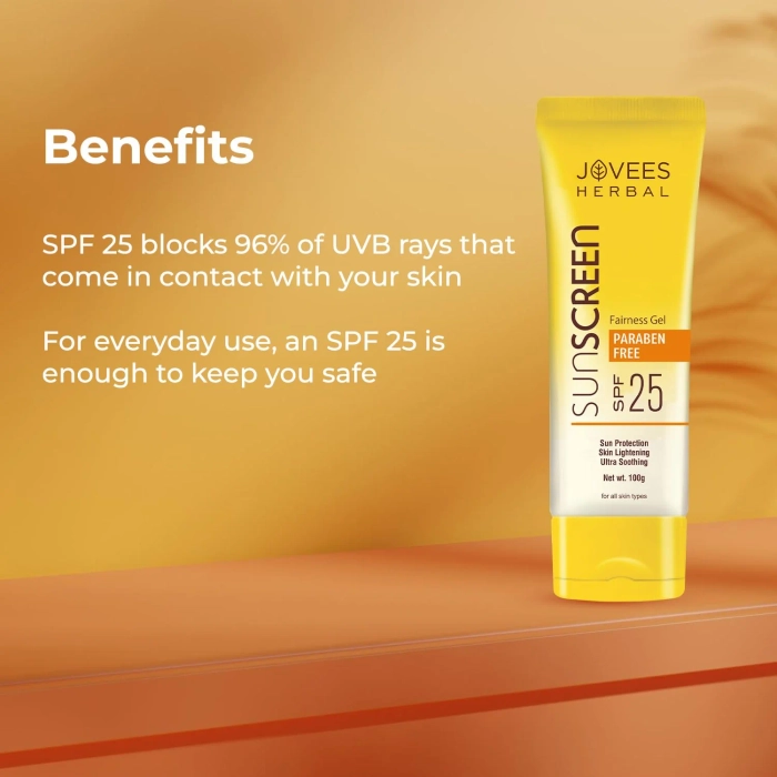 Jovees Fairness Gel Sunscreen SPF 25 | Oily & Combination Skin