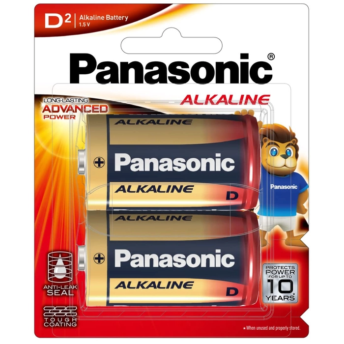 Panasonic Alkaline D-Size Battery  Pack of 2- LR-20T/2B